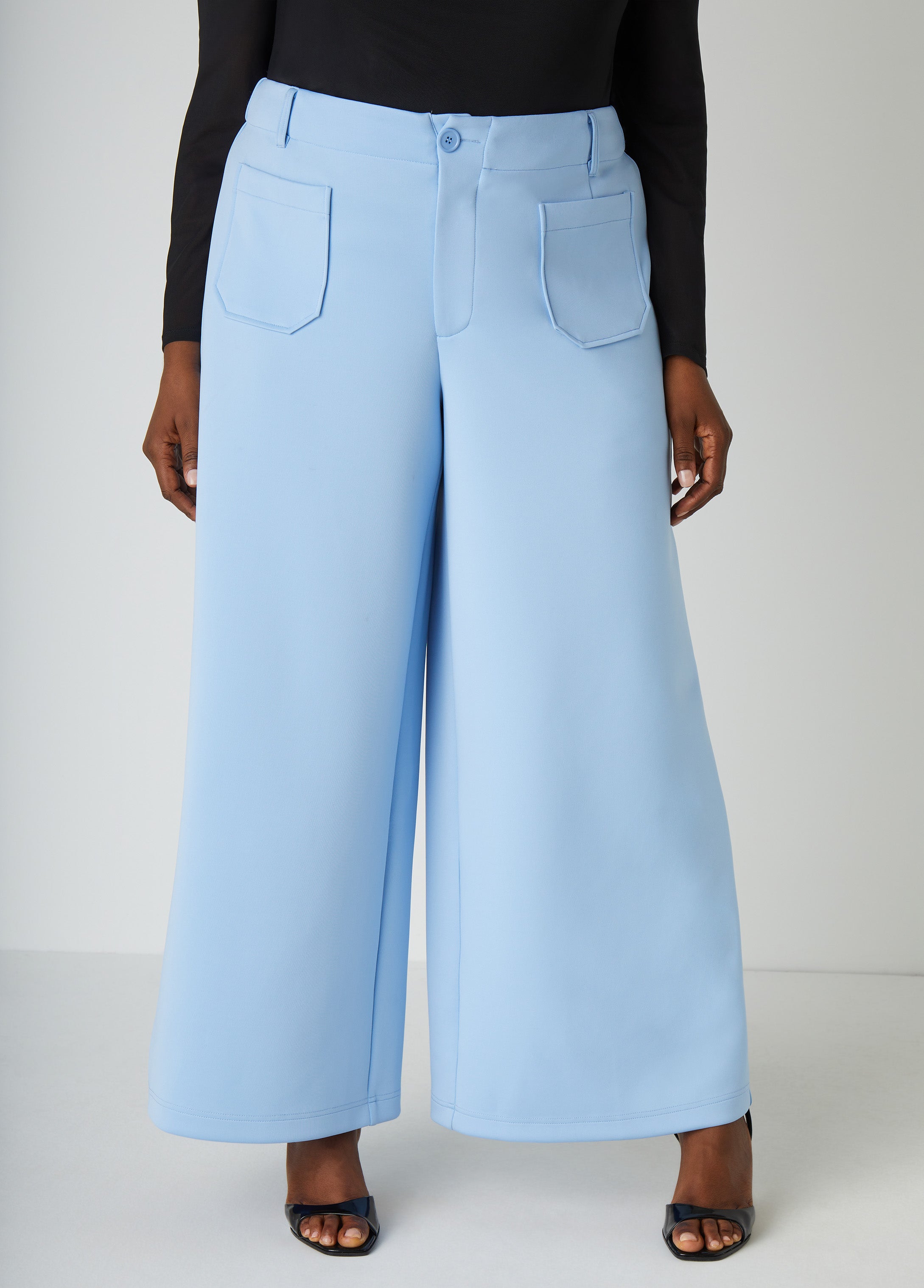 Plus Size Scuba Wide Leg Pants Plus Size Scuba Trousers