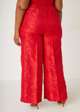 Embroidered Jacquard Wide Leg Pants