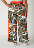 Chain Print Wide Leg Pants