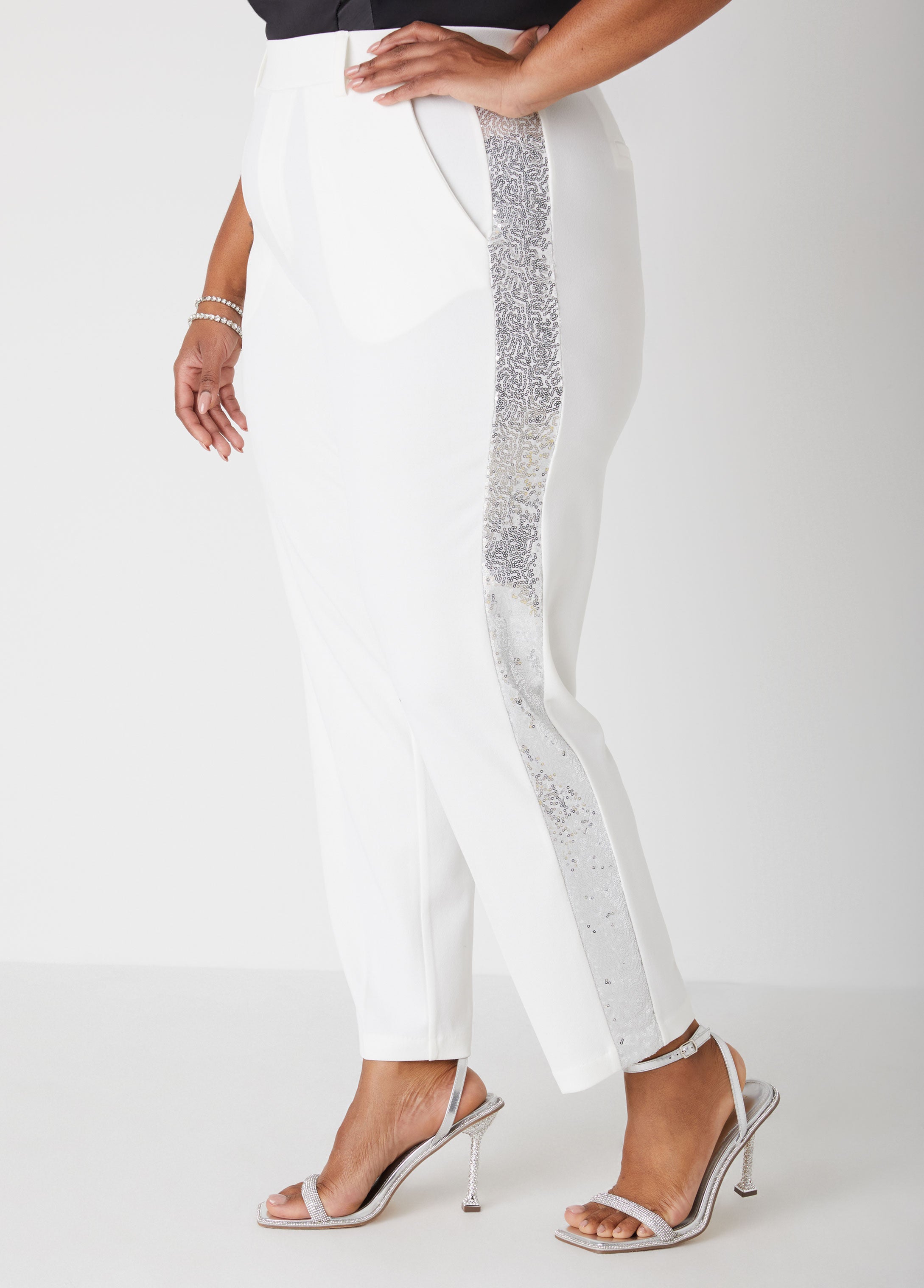 Plus Size Suit Pants Plus Size White Tapered Pants Plus Size Holiday Suit