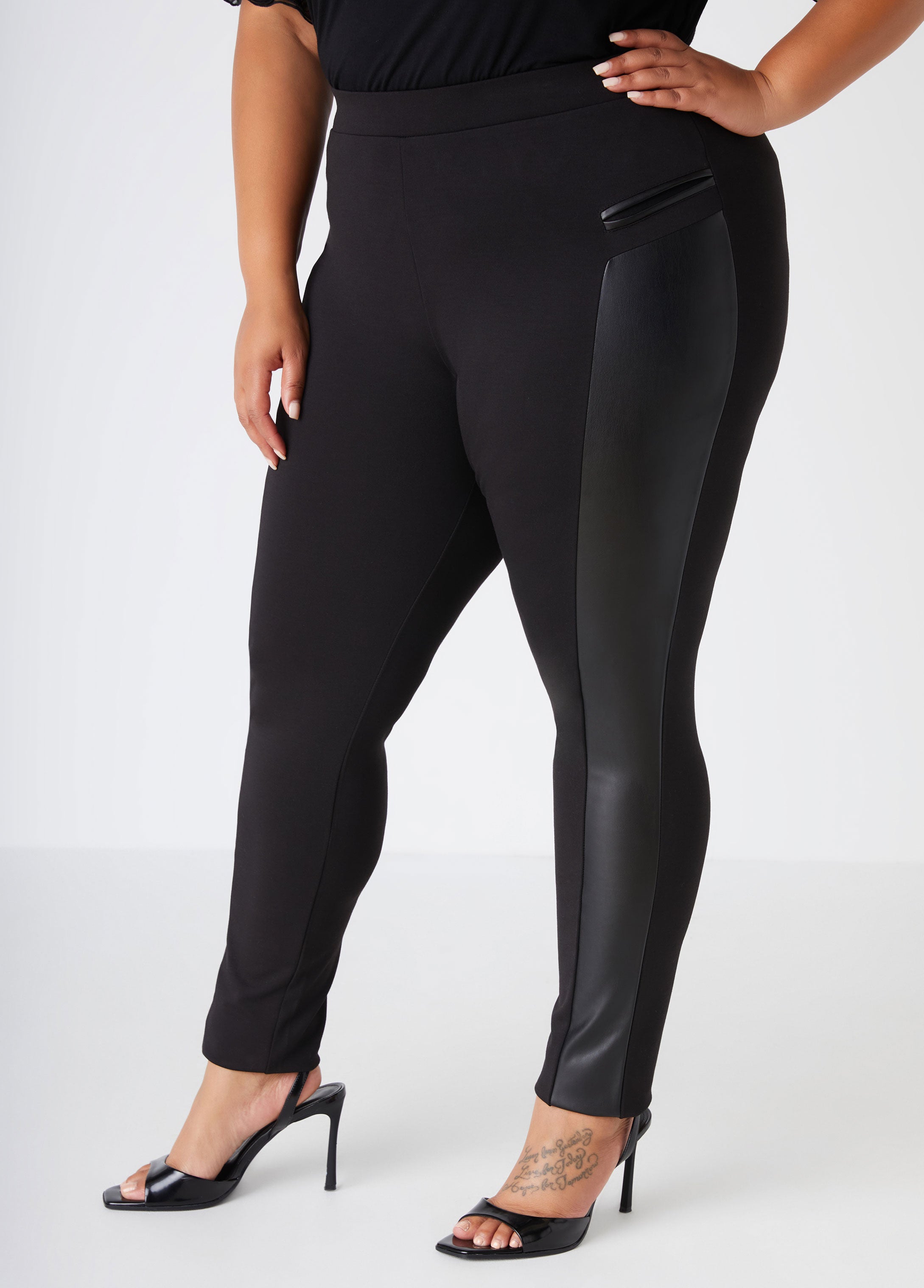 Plus Size Vegan Leather Leggings Plus Size Pants Plus Size Bottoms