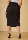 Puff Effect Midi Skirt