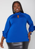 Plus Size stretch knit mock neck top plus size party top