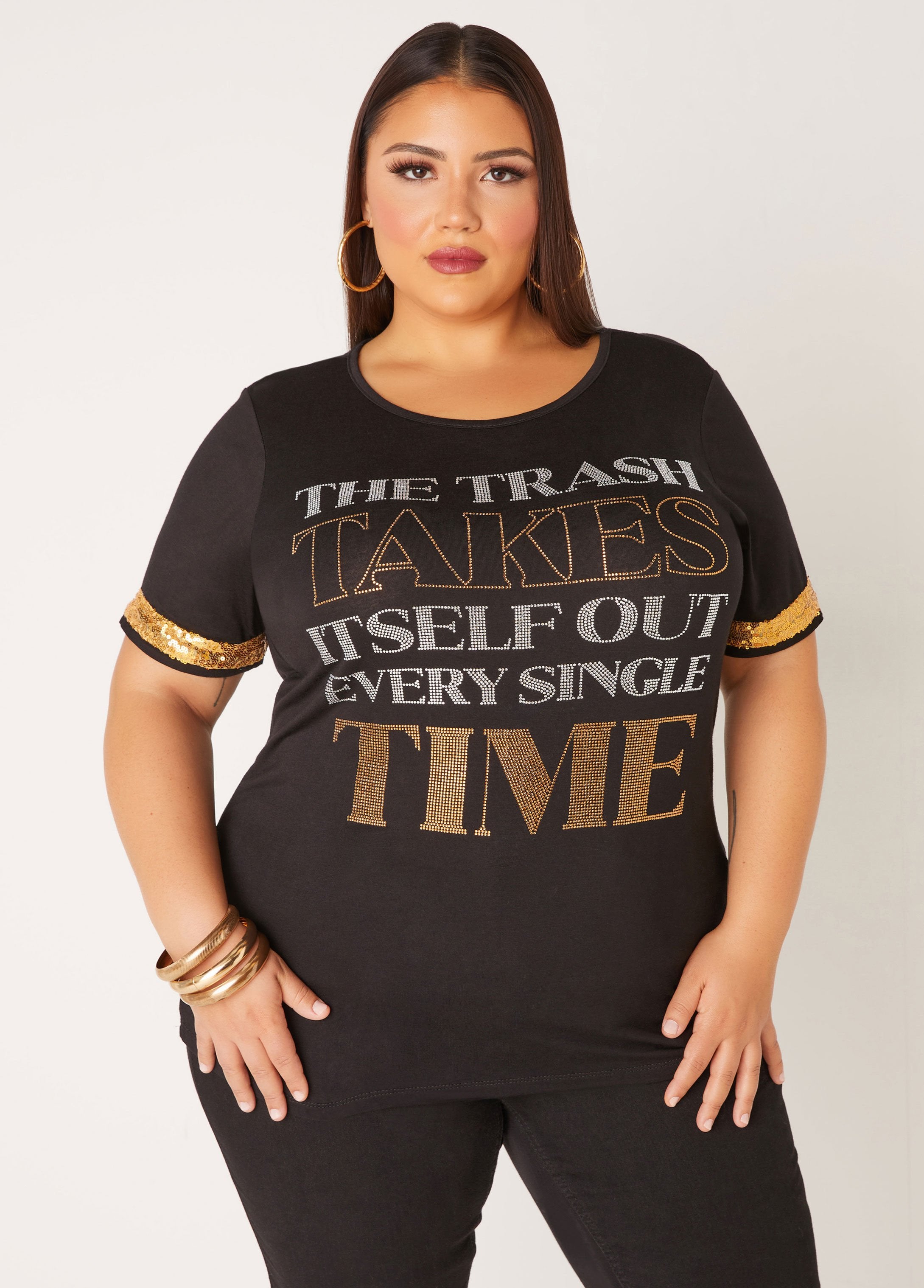 Plus SizeTrash Graphic Tee Plus Size T Shirt Plus Size Top