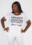 Plus Size Sequin Adviosry Graphic Tee Shirt Plus Size Jersey T Shirt