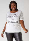 Plus Size Wisdom Glitter Graphic Tee Plus Size T Shirt