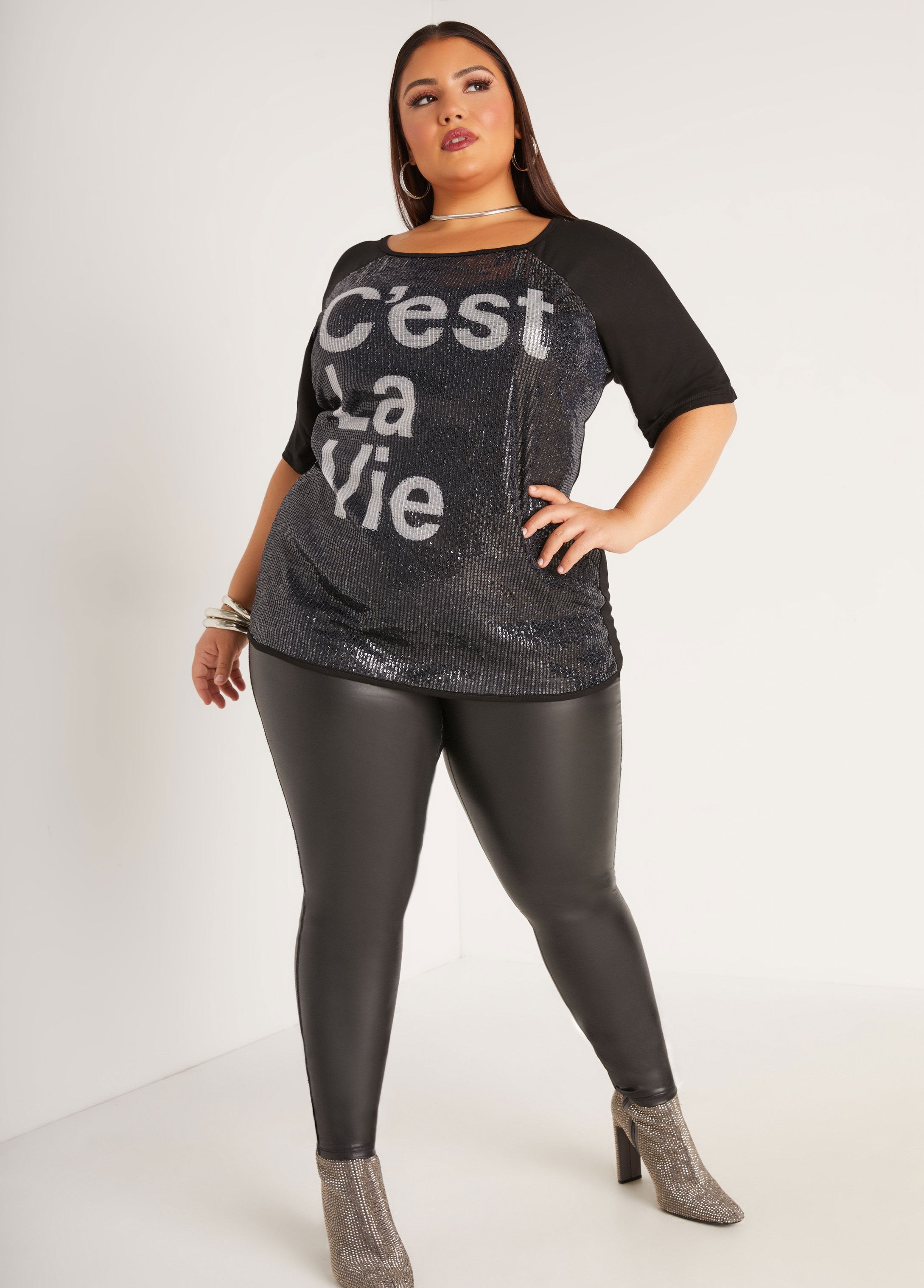 Plus Size Cest La Vie Graphic Tee Plus Size T Shirt Plus Size Top