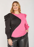 Plus Size Fashion Top Plus Size Knit Top Plus Size Two Tone Top