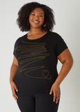 Plus Size Studded Stretch Knit Tee Plus Size T Shirt