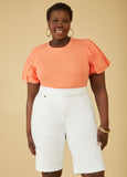 Puff Sleeved Stretch Cotton Tee