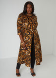 Split Front Leopard Duster