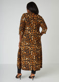 Split Front Leopard Duster