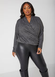 Plus Size Top Plus Size Wrap Top Plus Size Wrap Knit Top