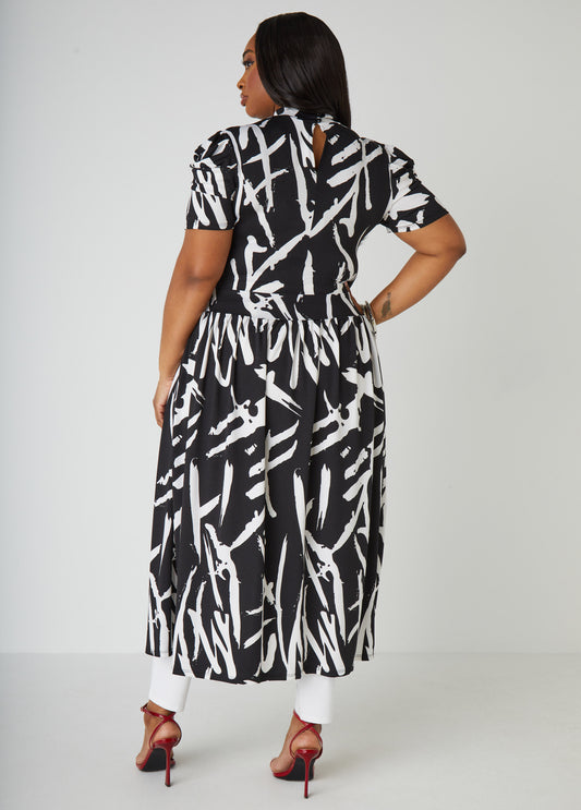 Printed Split Front Duster