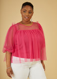 Plus Size Party Top Plus Size Tulle Top Plus Size Fashion Top