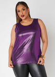 Foiled Textured Knit Tank