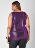 Foiled Textured Knit Tank