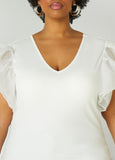 Organza Sleeve Paneled Tee