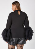 Tiered Tulle Knitted Top