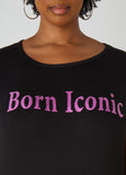 Born Iconic Glittered Graphic Tee