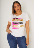 Plus Size Moving Forward Jersey Tee Shirt Plus Size Graphic Tees