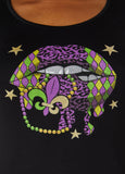 Mardi Gras Glittered Graphic Tee