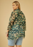 Camo Open Front Mesh Duster