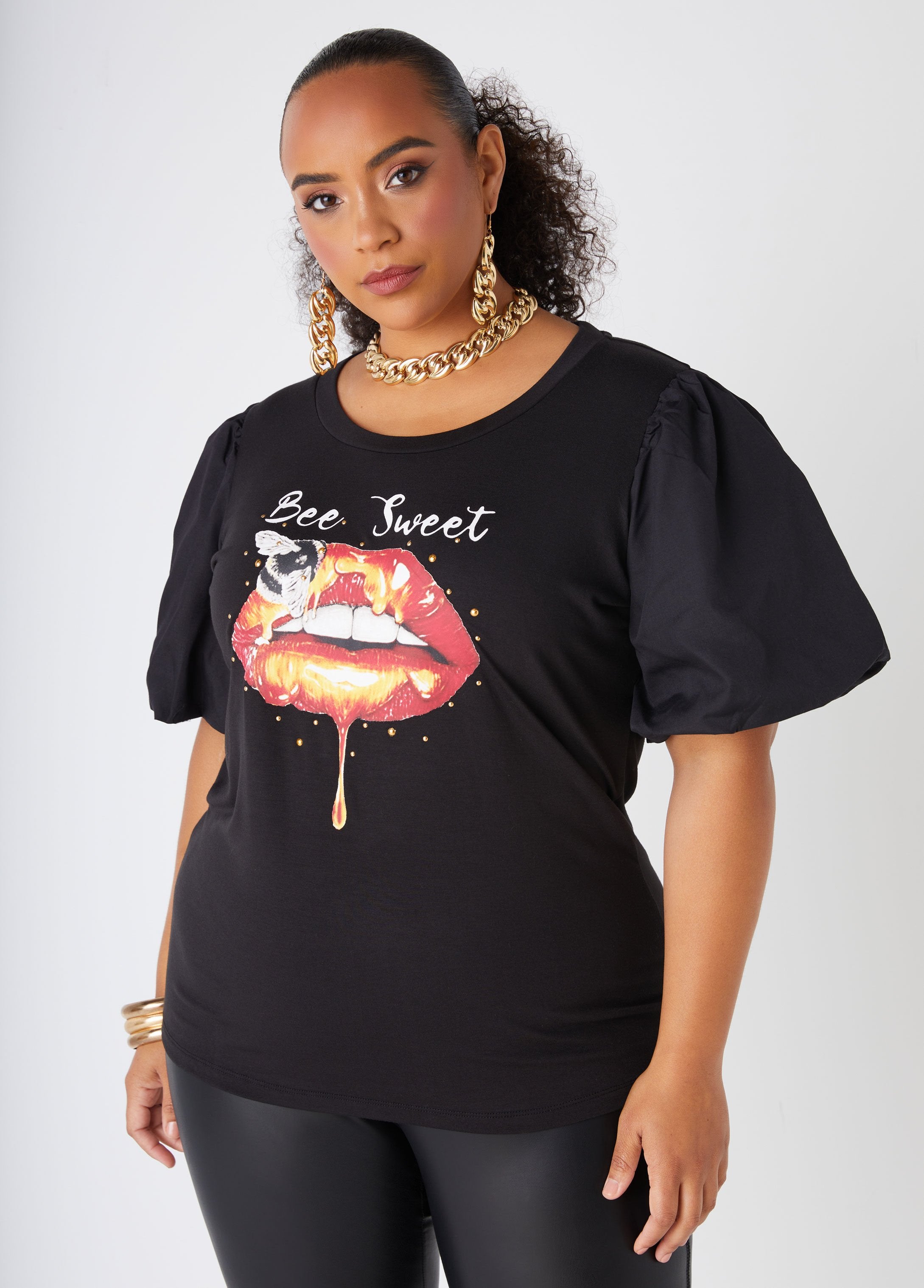 Plus Size Bee Sweet Graphic Tee Shirt Plus Size Jersey T Shirt