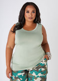 Plus Size Slinky Chic Sleeveless Stretch Fitted Cami Tank Top