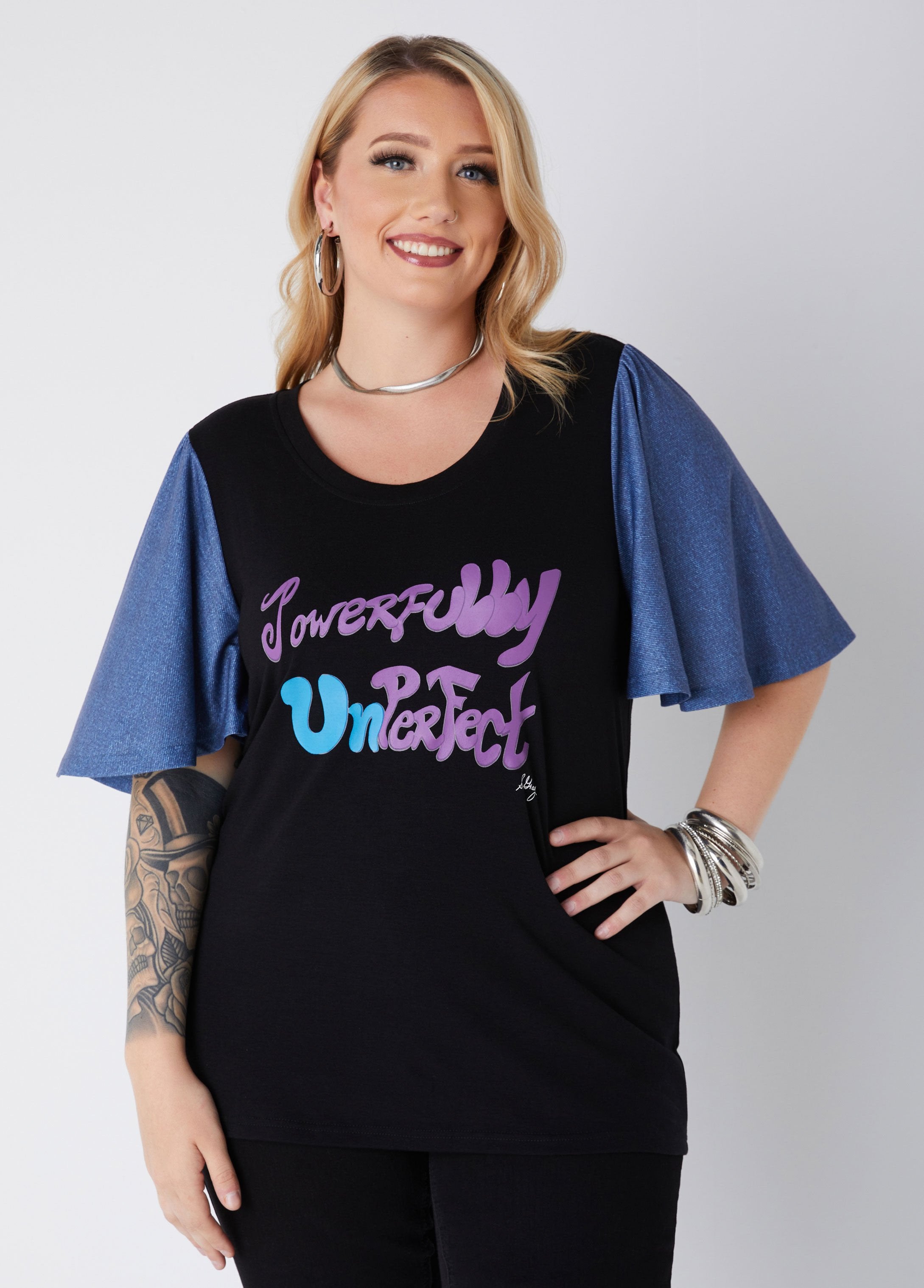 Plus Size Unperfect Graphic Tee Shirt Plus Size Jersey T Shirt