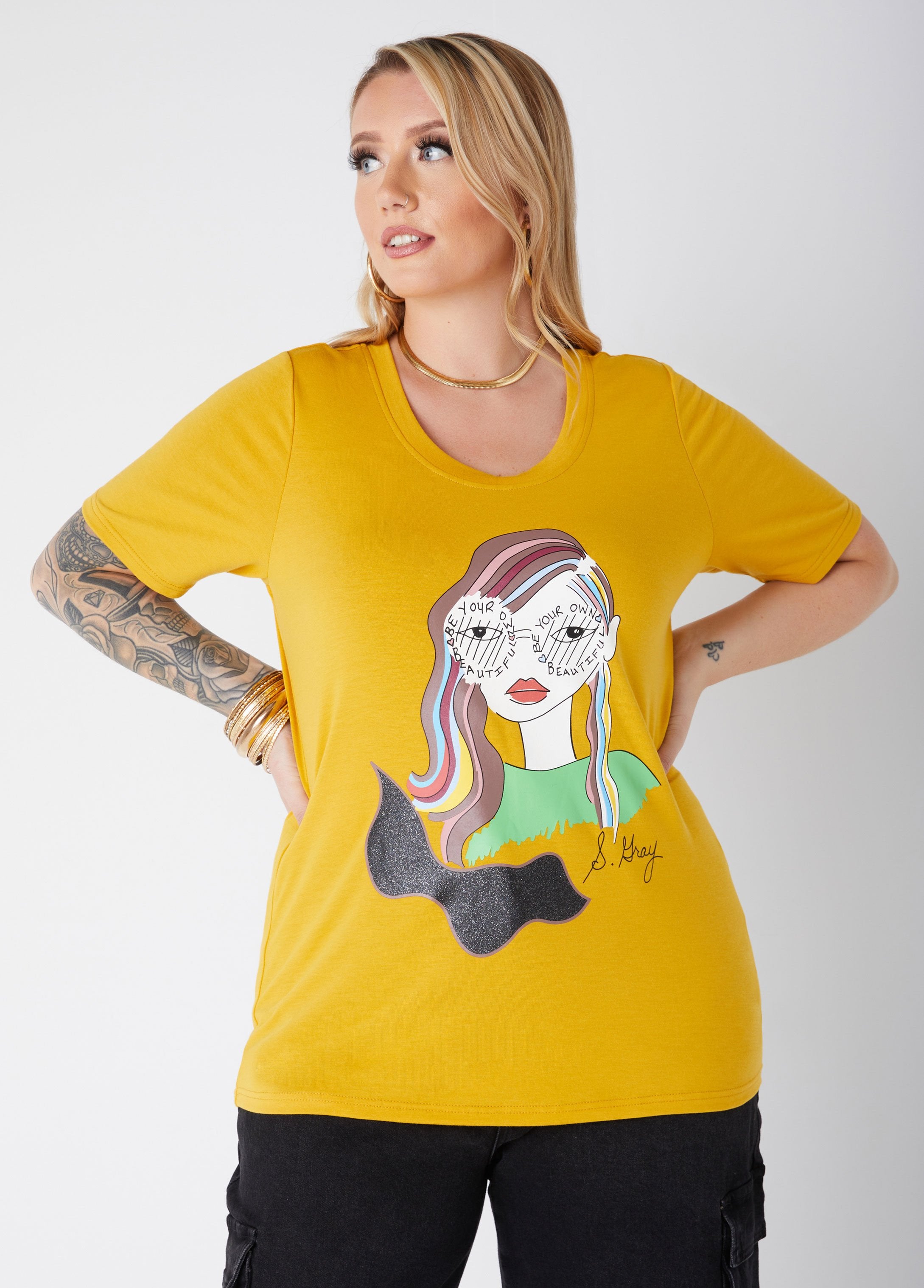 Plus Size Be Your Own Graphic Tee Shirt Plus Size Jersey T Shirts