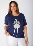 Sheila Gray Metallic Model Tee