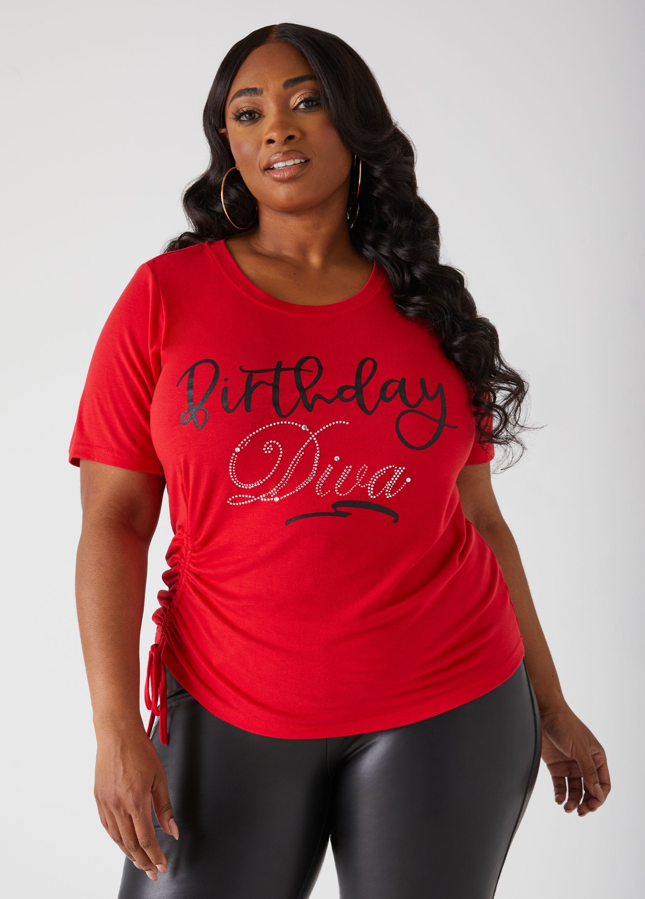 Plus Size Birthday Diva Jersey Tee Shirt Plus Size Graphic Tees