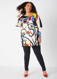 Face Print Hi Low Tunic