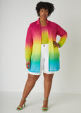 Plus Size Ombre Mesh Duster Plus Size 90s Fashion Matching Set