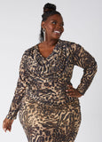 Plus Size Animal Print Top Plus Size Party Top Two Piece Set