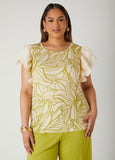 Plus Size Paneled Floral Print Top