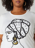 Beaded Embroidered Profile Tee