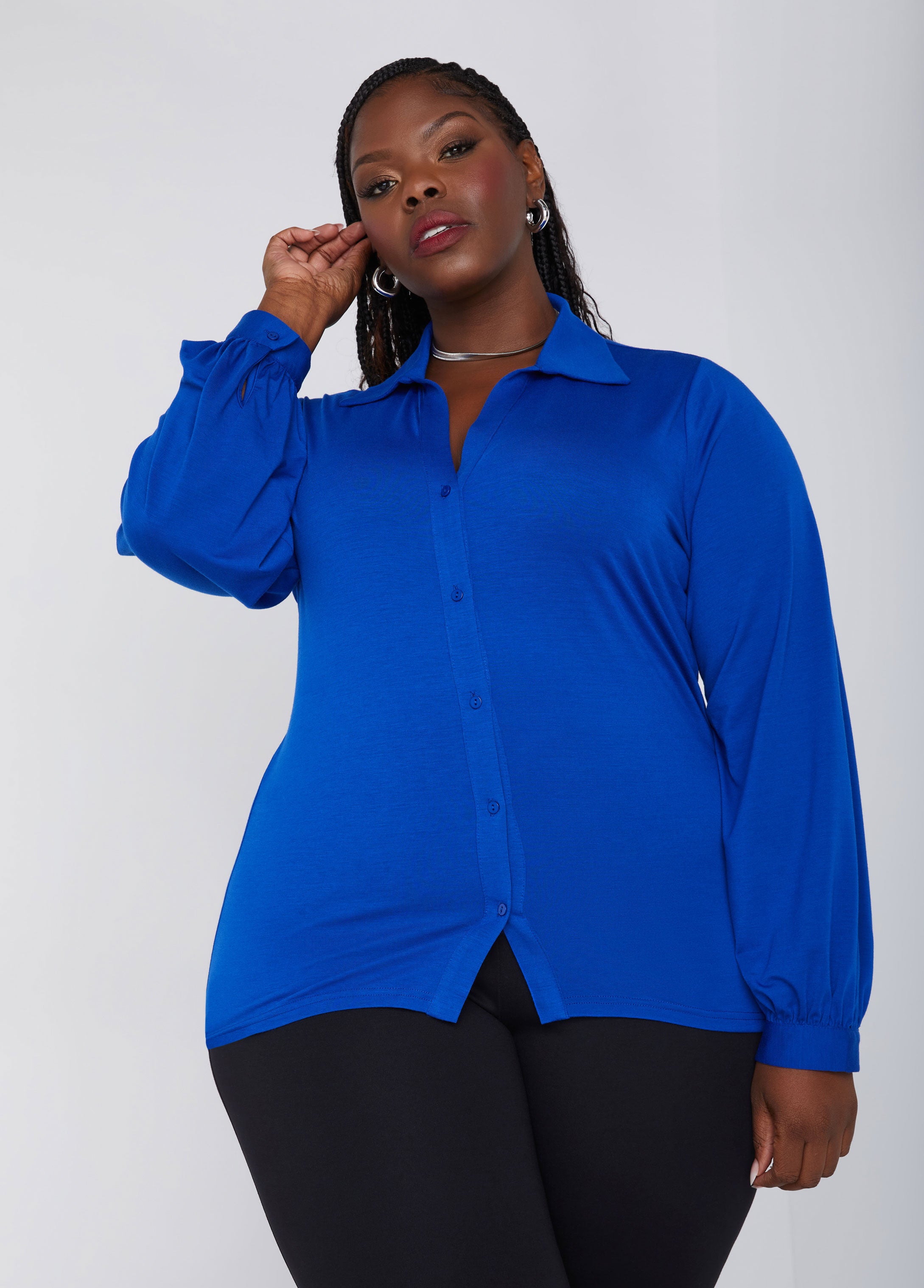 Plus Size jersey shirt tops plus size shirt plus size hi low work tops