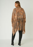 Fringed Animal Print Top