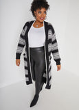 Open Front Stripe Cardigan