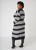 Open Front Stripe Cardigan