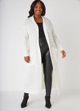 Cable Knit Open Front Duster