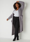 Pocketed Cable Knit Duster