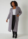 Plus Size Cable Knit Two Pocket Duster Layer Plus Cozy Chic Cardigan