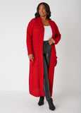 Plus Size Cable Knit Two Pocket Long Duster Layer Cozy Cardigan