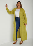 Pocketed Cable Knit Duster