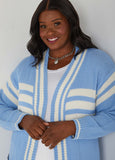 Open Front Striped Cardigan