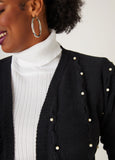 Faux Pearl Chenille Cardigan