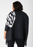 Jacquard Turtleneck Poncho